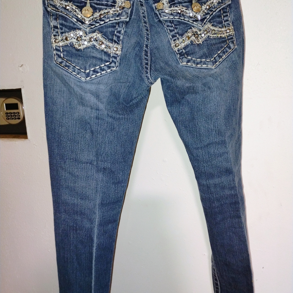Women's Blue Embellished Jeans